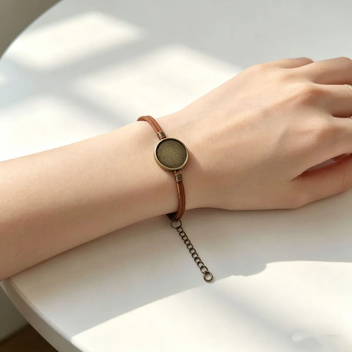 Vintage Korean Velvet 20mm Glass Cabochon Bracelet – DIY Pendant Tray / Bezel Setting Wristband, Unisex Couple Jewelry